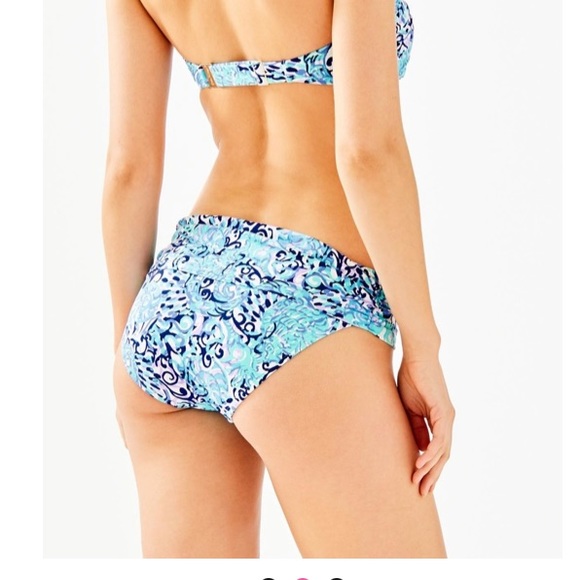 Lilly Pulitzer lagoon sarong hipster bikini bottom - Picture 2 of 6